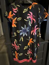 Liz Claiborne Dress Women's 6  Linen/cotton Back Large Button Colorful Print for sale  Shipping to South Africa