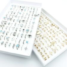 Venta al por mayor 50 anillos vintage para mujer joyería bohemia moda accesorios plata segunda mano  Embacar hacia Argentina