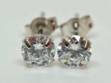 9K SOLID WHITE GOLD SOLITAIRE CUT DIAMOND STUDS EARRINGS for sale  Shipping to South Africa