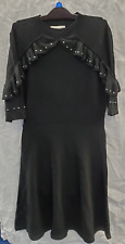 Kate Spade Black knit flare Dress Size S studded ruffle fit &flare knitted for sale  Shipping to South Africa