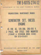 Generador TM5-6115-274-12 Diesel 45kw los operadores de mantenimiento de reparación Stewart 52300, usado segunda mano  Embacar hacia Argentina