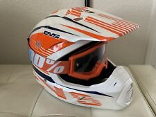 EVS Sports Adult T-5 Road Full Face Motocross Helmet-Solid White + White/Orange for sale  Shipping to South Africa
