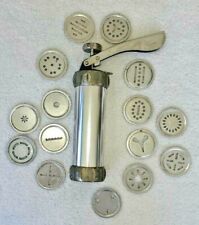Marcato Biscuit/cookie press plus 15 cams 9in long 2 1/4in diam. made in Italy for sale  Shipping to Canada