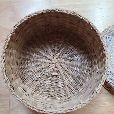 Covered straw basket for sale  Manchester