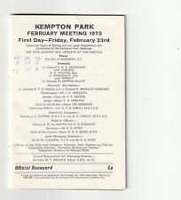 Kempton park racecard for sale  HUNTINGDON