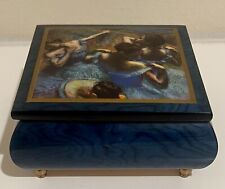 Enchanting Blue Ercolano Painted Music Box Titled BLUE DANCERS by Degas Edgar, used for sale  Shipping to South Africa