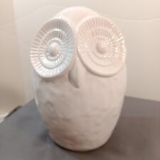 Estatueta decorativa de coruja brilhante de cerâmica toda branca. Decoração de casa colecionável de estátua comprar usado  Enviando para Brazil