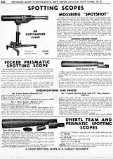 1941 Print Ad of Spotting Scopes Mossberg Spotshot, Fecker & Unertl Prismatic, used for sale  Shipping to South Africa