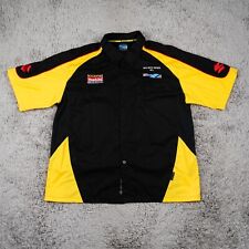 Camisa masculina Team Suzuki Moto Sports com botões tamanho XL preta amarela garagem de corrida comprar usado  Enviando para Brazil