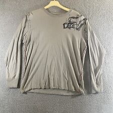 Fox Shirt Mens Large Gray Deluxe Long Sleeve Crew Cotton Y2K Motorcross Bike, used for sale  Shipping to South Africa