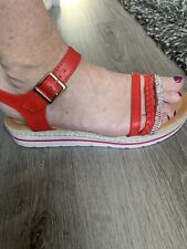 Ladies red sandal for sale  BOLTON