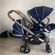 iCandy Peach Royal Blue Double Twin Pram Pushchair for sale  Shipping to South Africa