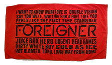 Foreigner 2013 VIP Swag Beach Towel 53x28 Tour Band Terry VTG 80s 90s Red Cotton for sale  Shipping to South Africa