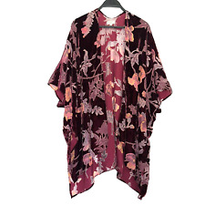 World Market Kimono Open Front Floral Velvet Burnout Boho One Size for sale  Shipping to South Africa