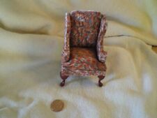 Vintage Miniature Wing Back Chair 1:12 scale, used for sale  Shipping to South Africa