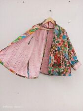 Jaqueta Kantha feita à mão acolchoada curta quimono feminina branca Frida Khalo rosa comprar usado  Enviando para Brazil
