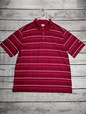Callaway Golf Polo Shirt Men's L Wine Red Striped Polyester for sale  Shipping to South Africa