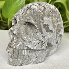 1.47LB Raro Racimos Naturales Cuarzo Tallado a Mano Cristal Calavera Decoración segunda mano  Embacar hacia Argentina