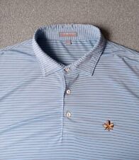 Camisa polo Peter Millar Summer Comfort azul a rayas golf para hombre XL segunda mano  Embacar hacia Mexico
