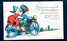 Postal S Bergman - Bicicleta ligera antigua para niños holandeses en linterna segunda mano  Embacar hacia Argentina
