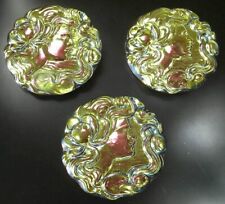 3 Czech Crystal Glass Buttons #P231 - 39 mm or 1-4/8" - XXL -WOW,WOW!!!, used for sale  Shipping to South Africa
