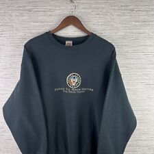 VINTAGE Sudadera del Ejército Para Hombre Grande Negra Cuello Redondo Bordado Logotipo Años 90 Militar segunda mano  Embacar hacia Argentina