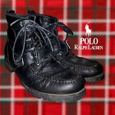 Botas informales de cuero de combate Polo Ralph Lauren para hombre Redmond negras 7,5D segunda mano  Embacar hacia Argentina