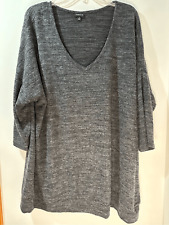 Torrid heather gray women’s vneck 3/4 length sleeve sweater-size 3. #13-0322 for sale  Shipping to South Africa