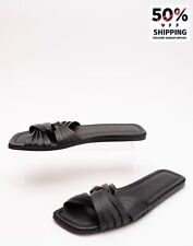 RRP€300 AGL Leather Sandals US6 UK3 EU36 Black Twisted Made in Italy for sale  Shipping to South Africa