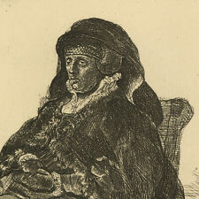 La madre de la viuda de Rembrandt - grabado estampado siglo XIX segunda mano  Embacar hacia Argentina