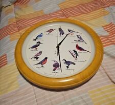 National Audubon Society Singing Bird Wall Clock 13" Owl Mockingbird Slow Clock , used for sale  Shipping to South Africa