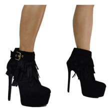 Used, High Heel Stiletto Ankle Boot Women Buckle Tassel Platform Shoes Motor Party New for sale  Shipping to South Africa
