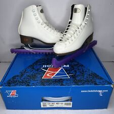 Usado, Patins de gelo femininos Riedell tamanho 4.5 médio branco 115W patinação artística meninas com caixa comprar usado  Enviando para Brazil