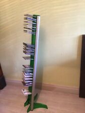 1980-1990s Green Acrylic and Aluminium Tall CDs Tower/ Rack/Organiser 135cm high, used for sale  LONDON
