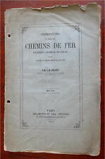 Observações sobre ferrovias Livro de viagem francês 1875 Krantz guia livro comprar usado  Enviando para Brazil