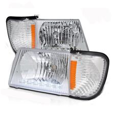 92-04 Ford Econoline Van Farol Faixa de LED +Canto Cromado Carcaça Lente de Cristal comprar usado  Enviando para Brazil