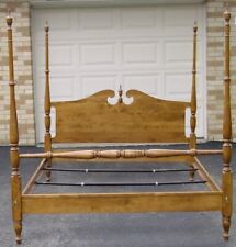 Vintage Ethan Allen Nutmeg Maple Queen Size Four Poster Bed for sale  Wexford