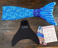 EUC FIN FUN KIDS MERMAID TAIL & MONOFIN FOR SWIMMING Youth S/M Blue for sale  Shipping to South Africa