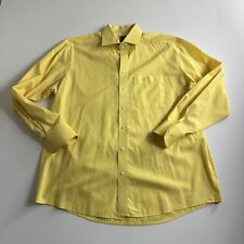 Eton Button Up Men's Twill Dress Shirt Size 44 17.5 Yellow Button Up Preppy for sale  Shipping to South Africa
