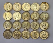 1948-D BU Silver Franklin 20 Coin Half Dollar Roll, used for sale  Monroe