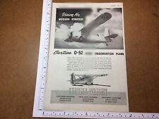Curtiss Wright 0-52 Army Observation Plane magazine cutting 1941 aeroplane, used for sale  BOGNOR REGIS