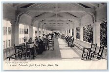 Postal c1905 Colonnade Hotel Royal Palm Hallway Rocking Chair Miami Florida FL segunda mano  Embacar hacia Argentina