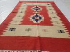 Usado, Fina Vintage Tradicional Lana Oriental Hecha a Mano Rojo Kilim 5,11x3,11 ft segunda mano  Embacar hacia Argentina