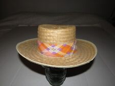 Chapéu de palha unissex de fibra natural colorido envolto aba larga pesca piscina golfe, usado comprar usado  Enviando para Brazil