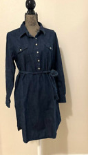 Vestido de jean de mezclilla de manga larga universal con botones para mujer, talla grande, manga larga, azul segunda mano  Embacar hacia Argentina