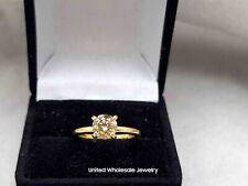 1.28Ct Genuine Mined Diamond Solitaire Engagement Ring In Solid  14K Yellow Gold, used for sale  Shipping to South Africa