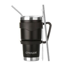 30 oz Stainless Steel Tumbler w/ Lid Handle & Straws Insulated Coffee Mug -Other, used for sale  Shipping to South Africa