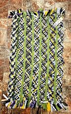 Used, Handmade Woven Area Rug Green Black White Rustic Home Decor 35" x 22" Handwoven for sale  Shipping to South Africa