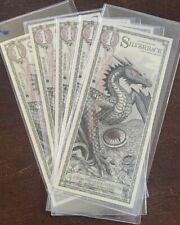 5 Consecutive Silverback Dragon Limited Edition .999 Silver Notes In Sleeves for sale  Shipping to South Africa