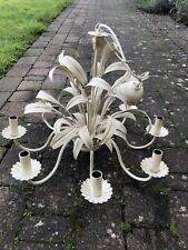 Laura Ashley Large White Metal Ceiling Chandelier With 8 Lights for sale  Shipping to South Africa